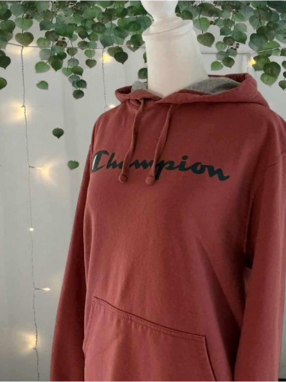 Champion Logo Hooded Drawstring Sweatshirt